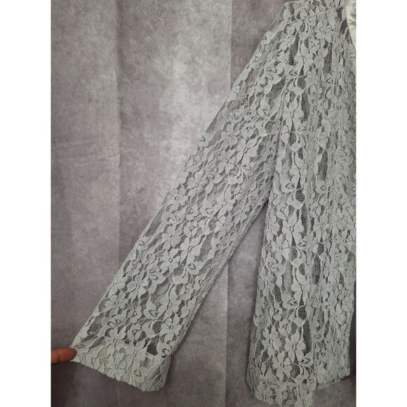 J. Peterman Silver Necktie Lace Jacket Womens Sz 12 Victorian Fairycore Dainty - Picture 4 of 12